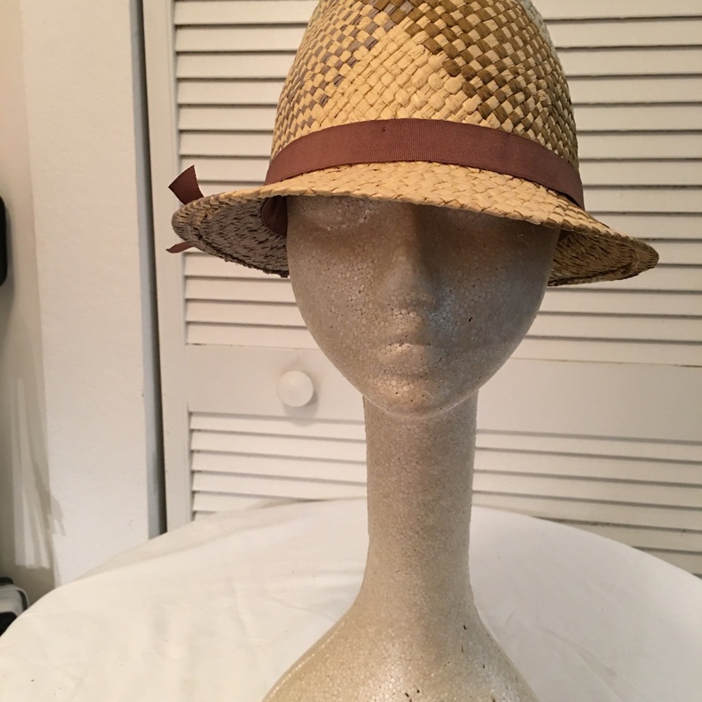 Straw fedora hat